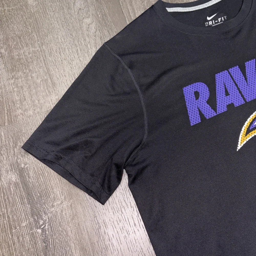 Baltimore Ravens Nike Dri Fit T Shirt Mens Large Black NFL Equipment Training